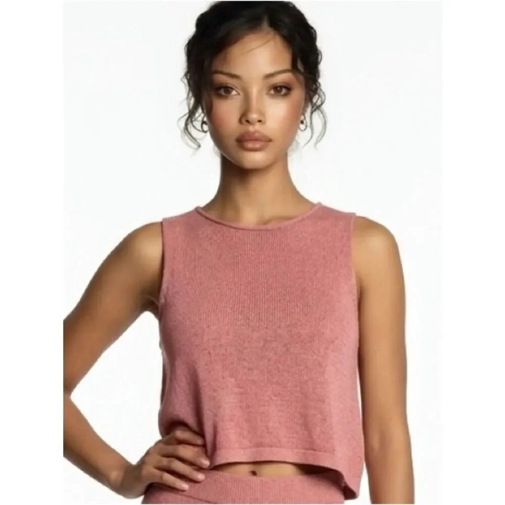 FOREVER 21 | Sleeveless Knit Cropped Boxy Tank Top Rose Pink Women’s Size Large